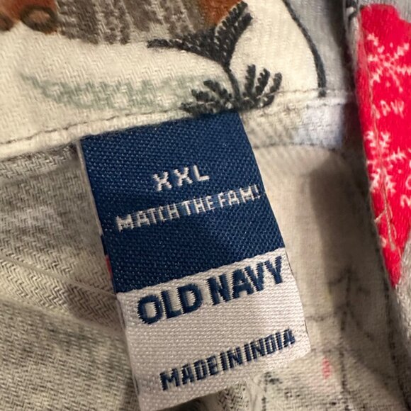 OLD NAVY WOMENS XXL CHRISTMAS FLANNEL PAJAMAS NEW GRAY SANTA - Picture 6 of 11